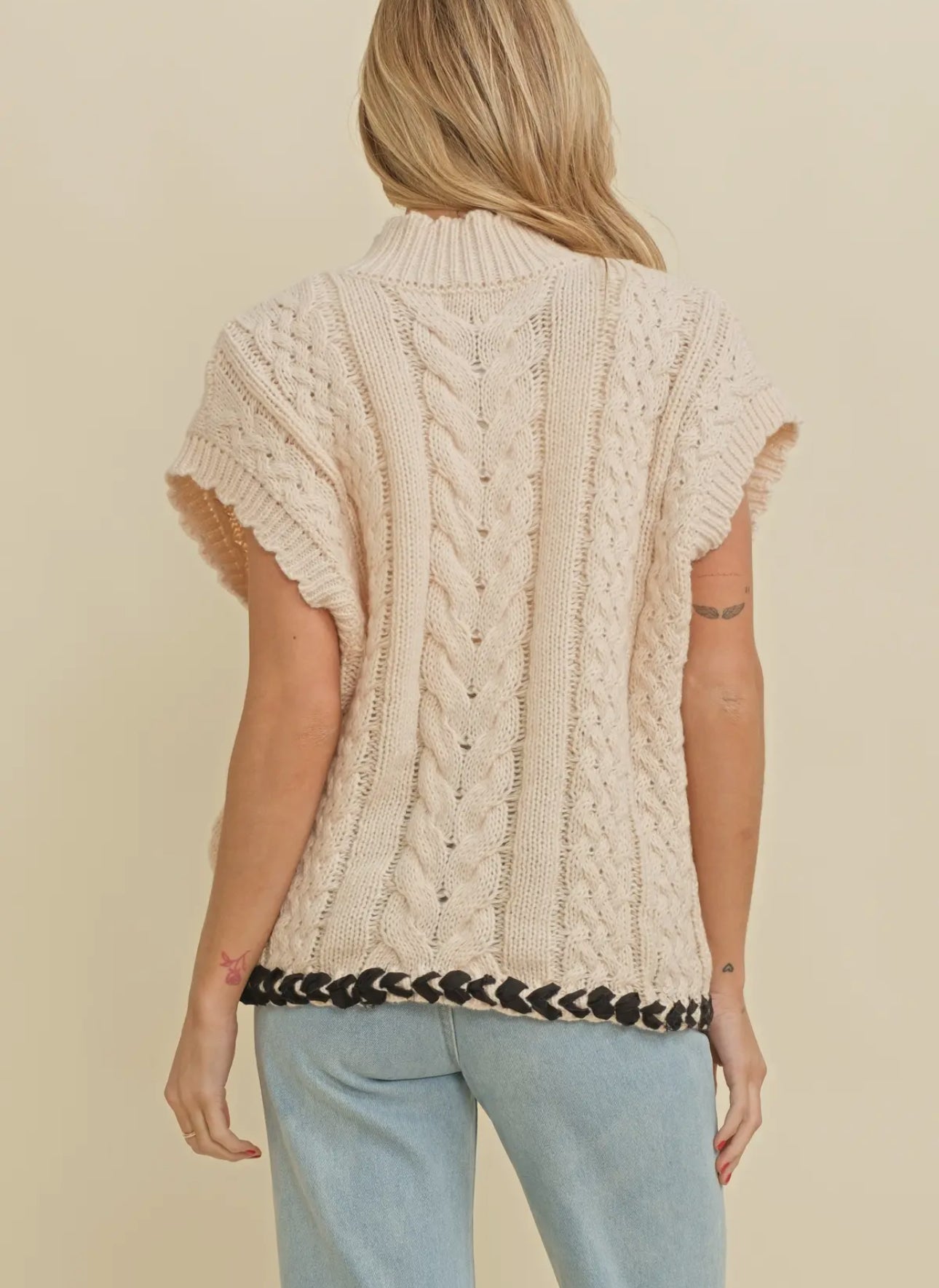 Cream Cable Knit Sweater