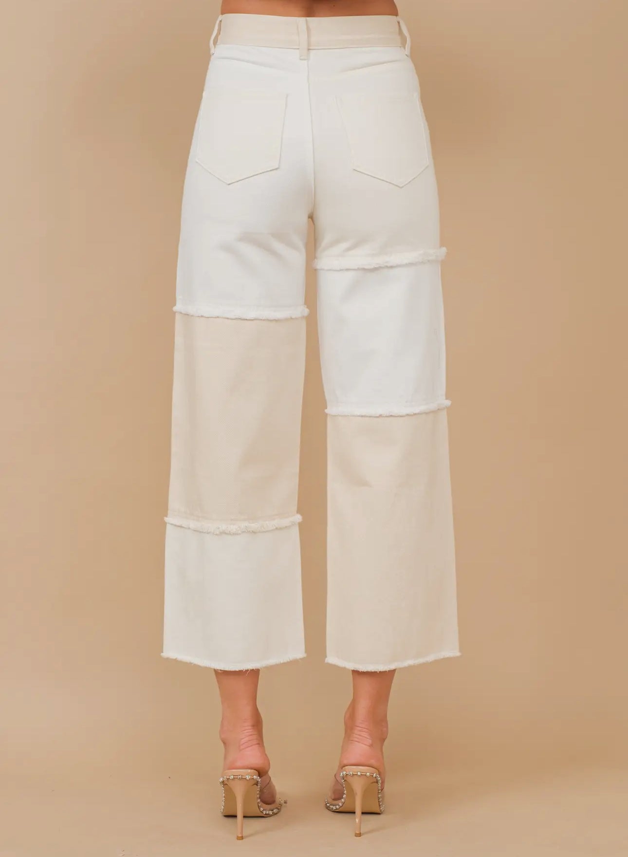 High Waisted Color-Block Jeans