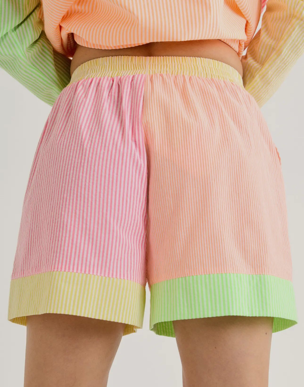 Neon Color Block Shorts