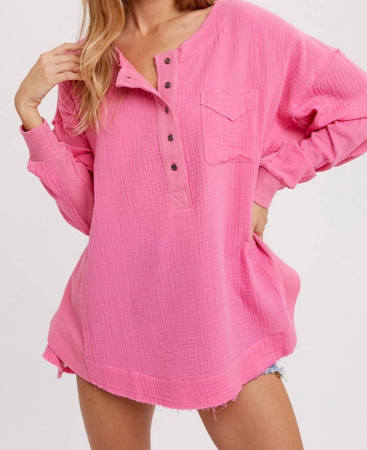 Henley Button Up Tunic